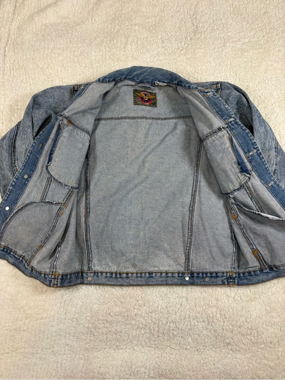 Light Blue Kids Denim Jacket with Chest Pockets - Unbranded